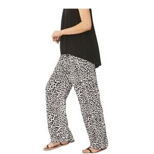 DECJUBA CHEETAH WIDE LEG PANT - SZ L - CHARLOTTE RELAX TROUSER ANIMAL PRINT